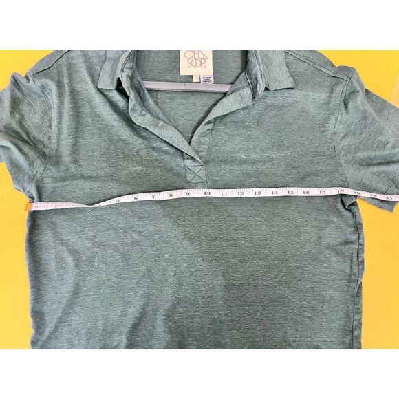 Chaser Green Cropped Polo Boxy Short Sleeved Tee Size Small - Picture 5 of 6